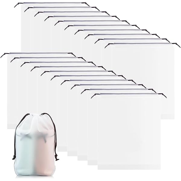 Sacs Chaussures SENENQU - Lot De 60 Transparents 40x30cm Avec Cordon