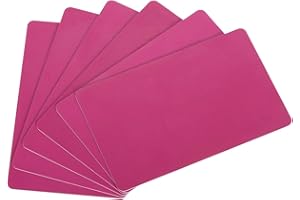 QUARKZMAN 40Pcs Cartes Pvc Vierges, Qualité Graphique, Plastique Brillant Imperméable pour Imprimante de Badges d'Identification, Rose