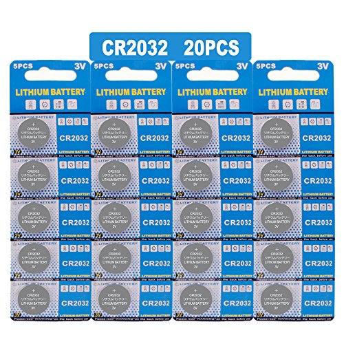 Batería de Litio CR2032 3V, botón electrónico de la célula de la Moneda para los Relojes de Las calculadoras de los Juguetes (20 Pilas)