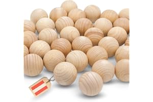 EV HOME CREATIONS EV® Holzkugeln ohne Loch - 40 Stück 30mm Durchmesser - Made in Austria - Große Holzperlen ohne Bohrung, Gedrechselt aus Hochwertigem Buchenholz