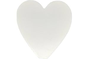 YUNA Grand cœur plein en bois de style rétro, parfait pour loisirs créatif, décoration de mariage, magasin, café, H 8 cm, blanc