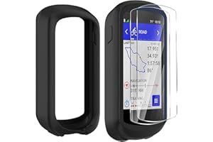 Braleto Cover +2 Vetro Temperato Compatibile con Garmin Edge Explore 2,Protezione Dello Schermo in Vetro di Durezza 9H Accessori per Computer Da Bicicletta GPS (Nero)