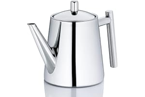 kela Théière avec tamis, théière en acier inoxydable 0,9 l ANCONA, théière pour thé en vrac et sachets de thé, bouilloire à thé