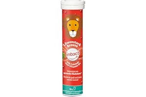 ‎INTACT intact Löwenstark Brause (15 St.) mit Erdbeergeschmack • Brausetabletten für Kinder mit Calcium und Vitamin D3 • 100% Vegan