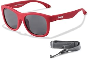 Maesy Kinder Sonnenbrille für Kleinkind und Baby - 1-3 Jahre - UV400 Polarisierter Schutz - Flexibler und Biegsamer Rahmen - Verstellbares Gummiband - Sichere und Bequeme Kindersonnenbrille - Luca