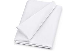 Wamkon 100 x 200 cm breit Bügelvlies, Weiß aufbügelbare Vlies Einlagestoff in mittlerer Stärke (50g/m²) Fusible Interfacing, zum Nähen, Quilten, Basteln, Schneidern