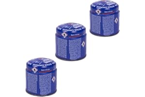 LACOSVI 3 Bombonas Recambio Para Hornillo Portatil cartucho gas cp camping de 190g Pack de 3 Botellas de gas azul Butano para Cocina Portátil Bombona camping gas pequeñas para cocinar y Acampar