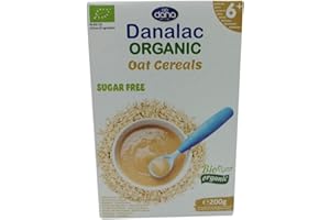 DANALAC Bio Céréales Biologique pour Bébés Avoine 200 g Sans Sucres 6 Mois et Plus (Lot de 1)