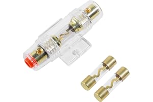 Flaconi Fusibili Auto,Portafusibili a Innesto Impermeabile,Portafusibile,30 Amp Portafusibile AGU con Due Fusibili di Tipo,Fusibili,Adatto per Auto,Audio,Allarme,Amplificatore,Compressori (40A)