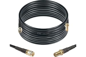 Maswell LMR240 Äquivalent Koaxialkabel 5m 5.0 m, 50 Ohm Low Loss SMA Verlängerungskabel, SMA Stecker auf SMA Buchse für 5G 4G+ LTE WiFi Cellular GPS GNSS Router Externe Antenne Outdoor (Nicht für TV)