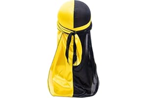 TREER-SHOP Treer Hombres Mujers Durag de Seda con Cola Larga, Sedoso y Suave Hip Hop Turbante Bicolor para Danza Callejera, Ciclismo al Aire Libre y Decoración Diaria