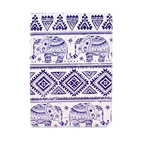 iPad Air Hülle, Deenor Elephant Pattern PU Leder Abdeckung Stand Flip Schutzhülle Hülle für Apple iPad Air (2013 Version). (Elephant) - 2