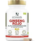 Panax Korean Red Ginseng BIO | Concentrated Extract | 60 Capsules | Vigor, Vitality and Anti-Stress | 100% Natural and Pure |