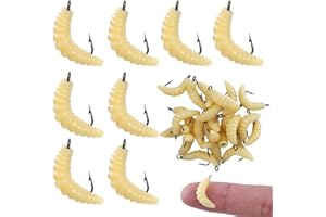 UYVPAER Lot De 30 Appâts Souples En Silicone Avec Hameçon, Leurres Insectes Pour Pêche À La Truite