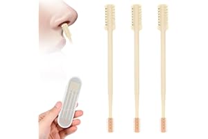 JAARSSHO 3 Stück 2 In 1 Nasenhaar,Nasenhaarentferner,Nasenhaarrasierer,Nasenhaartrimmer Herren,mit Aufbewahrungsbox,Doppelseitig,Tragbarer Handtrimmer Keine Aufladung Erforderlich(Cremegelb)