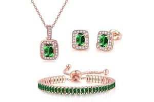 FDEETY Conjunto Joyas Mujer para Novia Diamantes de Imitación Incluye Collar Pulsera Pendientes Juego de Joyas para Boda de Honor Baile de Graduación Bisutería