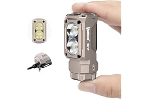 WUBEN E7 1800 Lumen Khaki Wiederaufladbare Mini-Taschenlampe mit Magnet – superhelle 6 Modi EDC-Taschenlampe, wiederaufladbare Typ-C-LED; IP68-Taschenlampe für Stirnlampen, Rettung, Camping