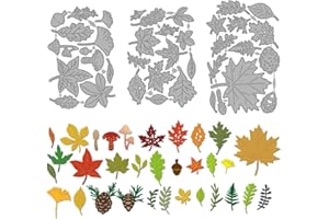 MAYJOYDIY Matrices de Découpe en Métal Feuilles D'Automne Feuille D'Érable Ginkgo Pochoir Champignon Noisette Gaufrage Scrapbooking Modèle pour la Fabrication Cartes Scrapbooking les Albums Décoration