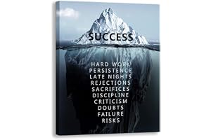 Kas Home Inspirational Wall Art Success Motivational Poster Quotes Wall Decor for Living Room Bedroom Office Bathroom Canvas Print Sign Framed Art Decoration Ready to Hang