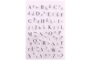 Uteruik Timbro in silicone trasparente con lettere e simboli digitali per la creazione di biglietti, decorazioni e fai da te, album di ritagli, goffratura, decorazioni artigianali (#B)