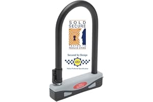 BURG-WÄCHTER Burg Wachter 1600HB Sold Secure Gold Approved D Lock Bike Lock, Grey/Black, Small