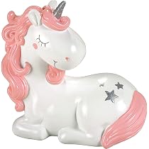Mousehouse Spardose: Weiße Einhorn-Katze Mit Buntem Schwanz & Rosa Herz – Süße Geldbox Für Kinderzimmer (11x9x17 Cm)