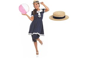 Fun Shack Disfraz Bañador Años 20 Mujer, Disfraz Bañista Mujer, Disfraz Epoca Victoriana, Disfraces Mujer Años 20, Disfraz Despedida Soltera Mujer, Disfraz Mujer Carnaval Talla S,M,L,XL,XXL