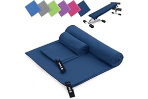 SINAND Asciugamano Microfibra Set di 2 | 180x60cm Asciugamani Bagno & 80x40cm Asciugamani Viso | Assorbente & Asciuga Rapidamente Telo Palestra, Asciugamani Microfibra per Lo Campeggio (Blu Marino)