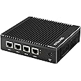 Sharevdi Micro Firewall Appliance, In-tel Pentium N3700 Fanless Mini PC, 4x 2.5GbE I225-V, Dual HD/USB3.0, Support AES NI, OPNsense, 8G RAM 128GB SSD (8+128/RS232 COM)