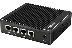 Sharevdi Firewall Micro Appliance, Mini PC Firewall con processore In-tel Celeron J4125, 4 Lan i225 2.5GbE Fanless Mini PC, HDMI/VGA/USB 3.0/Gigabit Ethernet, supporto AES NI, 8G DDR4 128GB SSD.