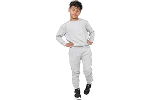 Fashionesta Flowk® Kids Girls Boys Plain Tracksuit Back to School - Children Pe School Round Neck Sweatshirt Top Bottom Jogging Suit Size Age 5-13 Years