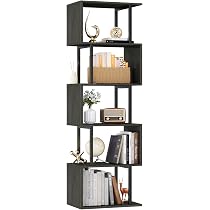 Furologee Bücherregal Mit 6 Ebenen & 2 Schubladen – 180 Cm Hoch, Rustikal, Holz/Metall – Für Wohnzimmer & Homeoffice