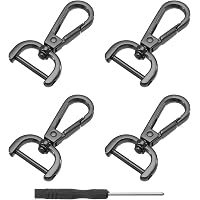 18 Pièces Mousquetons Et Boucles Métal Pour Mercerie DIY - D-rings, Crochets Pivotants, Boucles Tri-glide Noir