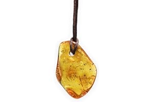 Bernstein Anhänger Natur ca. 4cm cm mit Bohrung und Halsband ca. 40cm