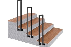 OTOEKO Ringhiera per gradini pareti Laterali, parapetto in Ferro battuto per Interni all'aperto, Asta di Sostegno per Scale a Forma di U per gradini in Cemento e Scale in Legno (Size : 95cm(2.1ft))
