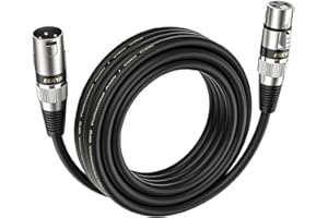 EBXYA XLR Cable de micrófono 5 m simétrico macho a hembra XLR Patch Cable para sistema PA, grabadora de estudio, amplificador, mezclador
