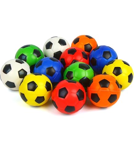 Lot de 5 mini balles de sport en mousse pour enfants – Football, basket-ball, tennis, baseball – Taille de 6,3 à 8,9 cm, soulagement du stress, cadeaux parfaits pour les fêtes
