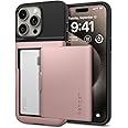 Spigen Slim Armor CS for iPhone 15 Pro Max case cover with Card holder slot - Rose Gold