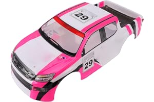 26cm Axle RC Car Body Shell, 1/10 Scale Universal Truck Cover, Cool Pink | Lightweight PVC material for DIY tuning, seamless fit protecting internal parts, vivid pattern with custom look