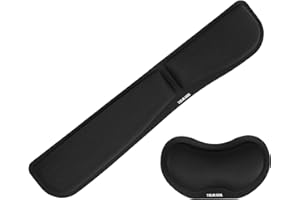 TIDALSOIL Memory Foam Set Keyboard Wrist Rest Pad, Mouse Wrist Cushion Support for Office, Computer, Laptop, Comfortable, Lightweight for Easy Typing Pain Relief, Black
