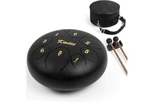 Steel Tongue Drum-8 Inch 11 Notes-Kmise Handpan Drum Kit Tank Drum Percussion Instrument with Drum Mallets Carry Bag Music Book for Beginner Adult Kids (8 inch)
