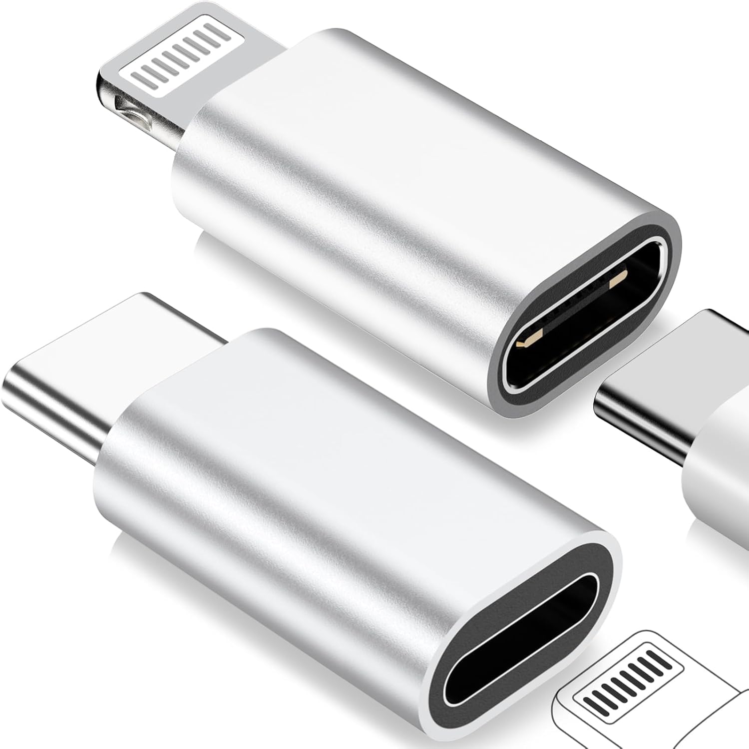 REDWIND USB C to Lightning Adapter 2 Pack,Support 27W PD Fast Charging & Data Transfer,for Lightning to USB-C Adapter for iPh