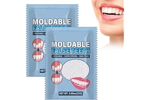 EIHI 2 Pezzi Cemento per denti Riempimento Temporaneo Dente,Dentiera provvisoria, Kit Otturazione Denti, Denti Finti Modellabili per Il Fissaggio, Riempimento del Dente Rotto Mancante,25g