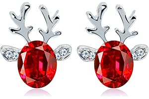 AOOGON 1 Paire de Bijoux de Renne en Cristal de Noël, Bijoux en Bois, Bijoux Mignons Cadeaux pour les Décorations de Fête de Noël