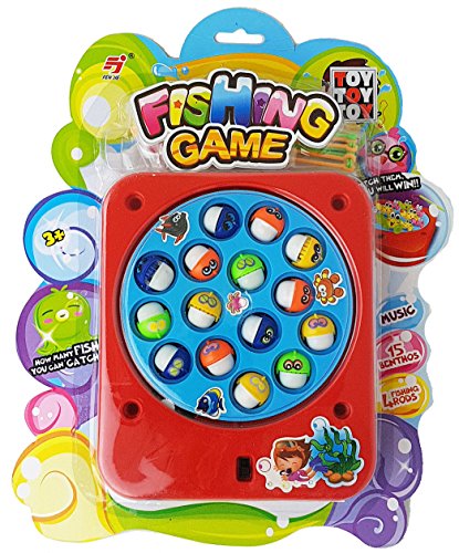 Preisvergleich Produktbild Angelspiel Fischfangspiel elektrisch Fische fangen 15 tlg 4 Spieler