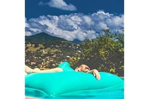 LIVEDECO - Pouf Géant XXL Déhoussable, Flottant pour Piscine, Turquoise Pool BiG52