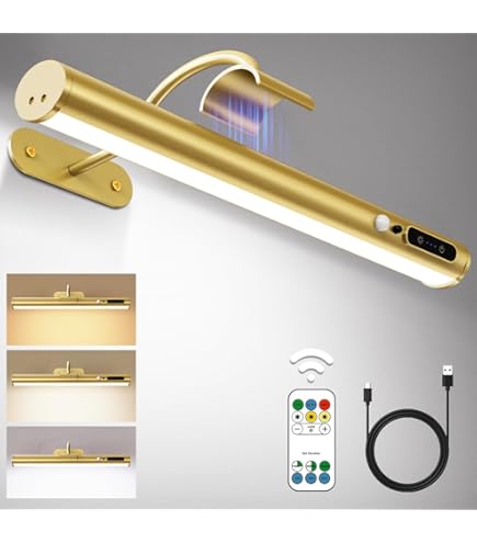 Lot De 2 Lampes LED Sans Fil Pour Tableaux - Avec Télécommande, Intensité Réglable, Support Magnétique, Sans Prise