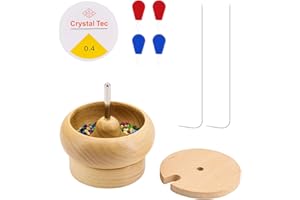 Seahelms Holzperlen-Spinner, 2-in-1-Perlen-Set mit Spulenwickler, Edelstein-Werkstatt-Perlenlader-Kit, DIY-Perlenherstellungsausrüstungs-Set mit Edelstahlnadel, Perlenzubehör für Bastelsamen