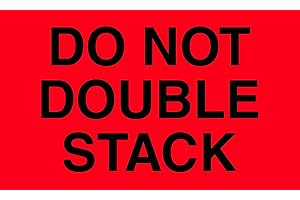 Tape Logic DL1093 Special Handling Label, Legend"Do Not Double Stack", 5" Length x 3" Width, Fluorescent Red (Roll of 500)