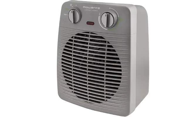 Rowenta Compact Power, calefactor, calentamiento rápido, SO2212 | Silencioso, Ajustes personalizables, Controles sencillos y distribución uniforme del calor, Fácil de transportar, Color: Gris